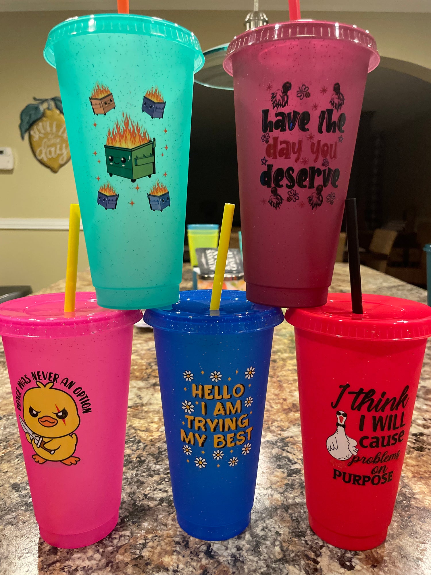 24oz Pre-Made Plastic Cups