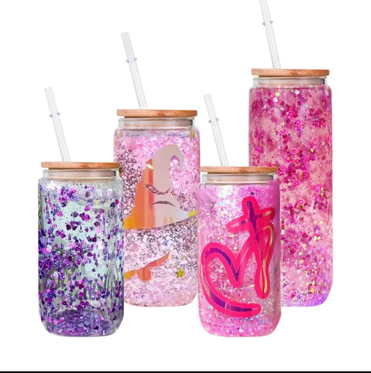 Make Your Own Glitter Cup GLASS- Read Description