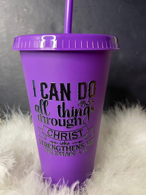 Purple "I Can Do All Things Through Christ Who Strengthens Me"