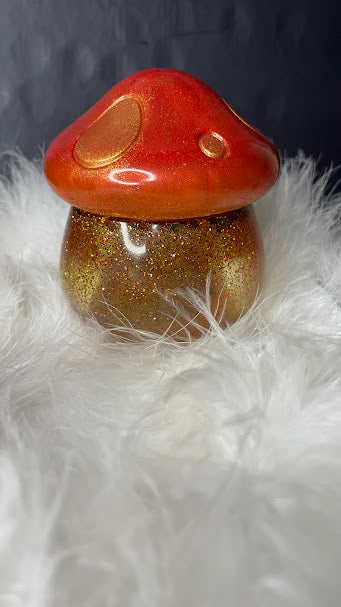 Red Gold Glitter Mushroom